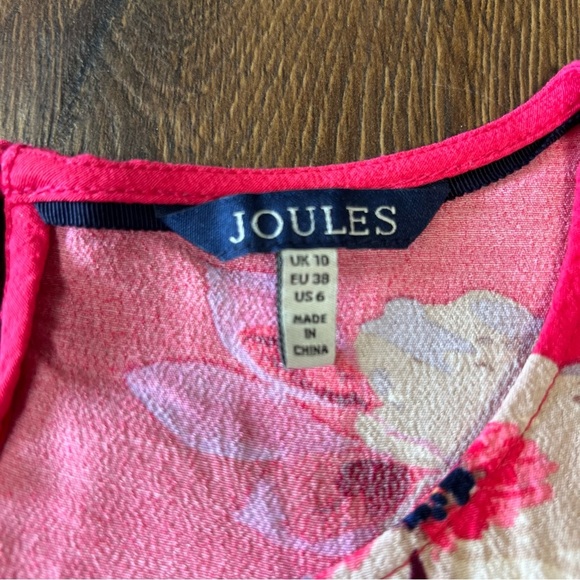 Joules odelle Raspberry Bircham Bloom tunic top SZ 6 - Picture 3 of 5